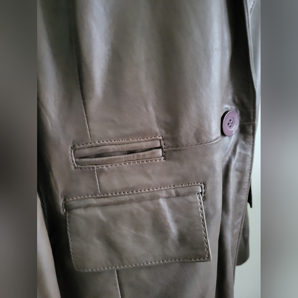 BOD & CHRISTENSEN brown leather hip length jacket - Picture 7 of 10